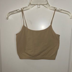 HaZe Tan Spaghetti Strap Cropped Tank Top